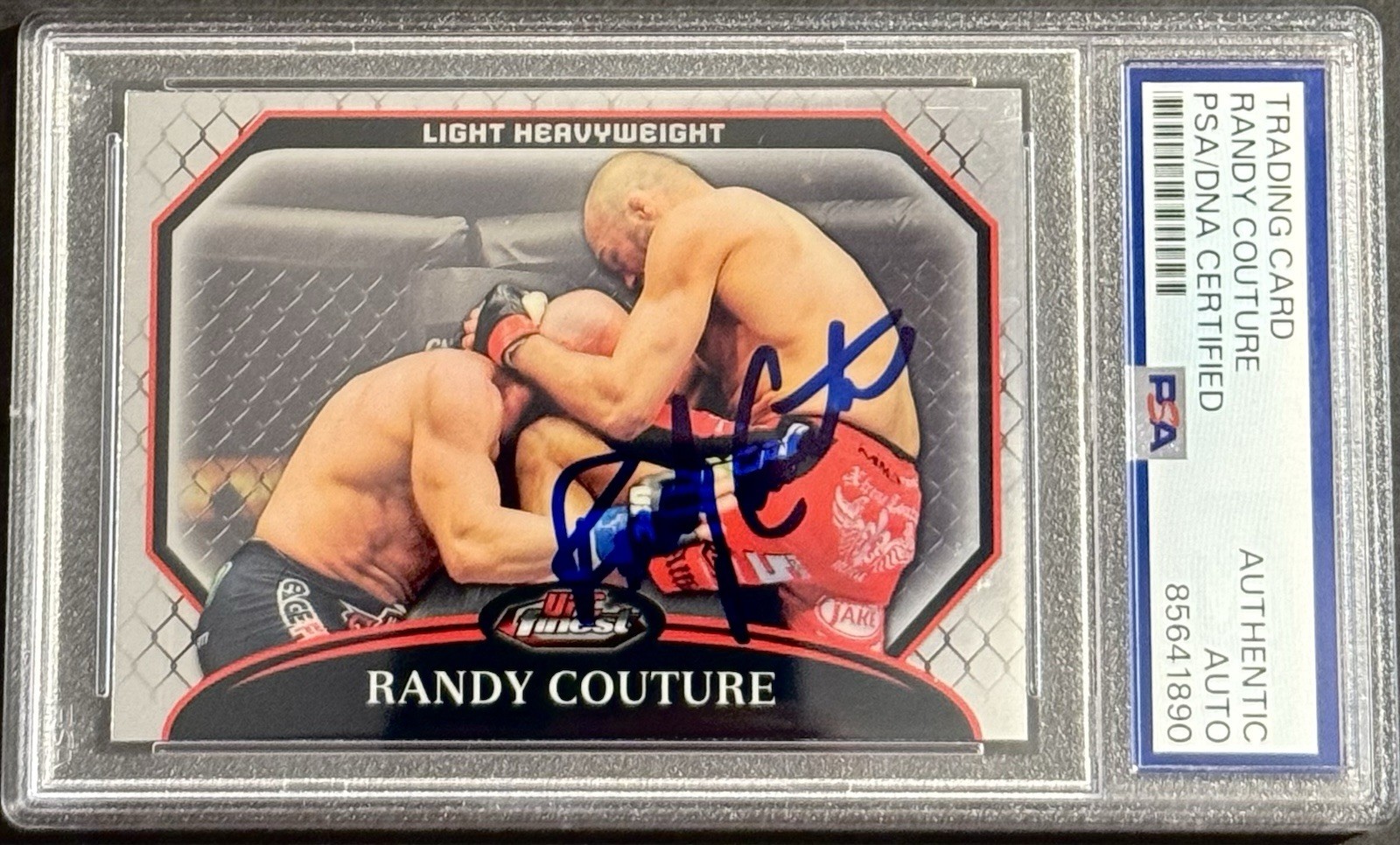 Randy Couture Signed 2011 Topps Finest UFC Card PSA/DNA Slabbed