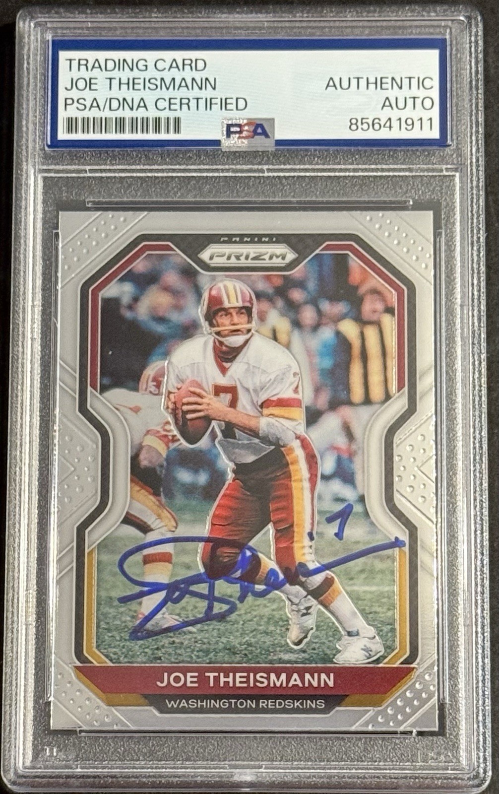 Joe Theismann Signed Autographed 2020 Panini Prizm Football Card PSA/DNA Slabbed