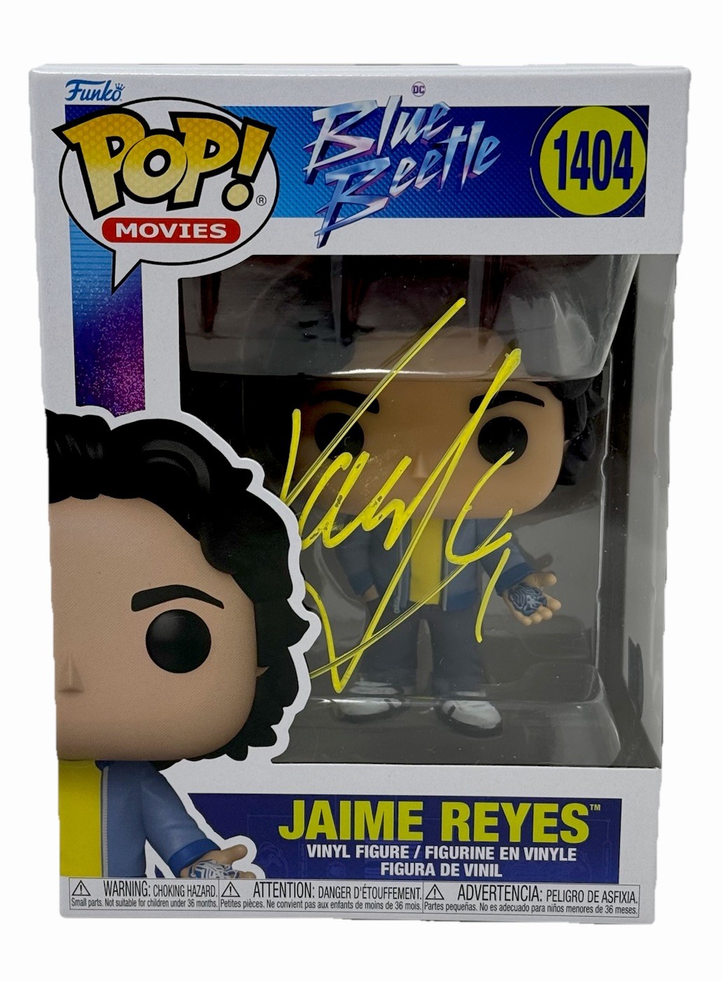 XOLO MARIDUENA SIGNED BLUE BEETLE JAIME REYES FUNKO POP #1404 AUTOGRAPH BAS COA COLLECTIBLE MEMORABILIA