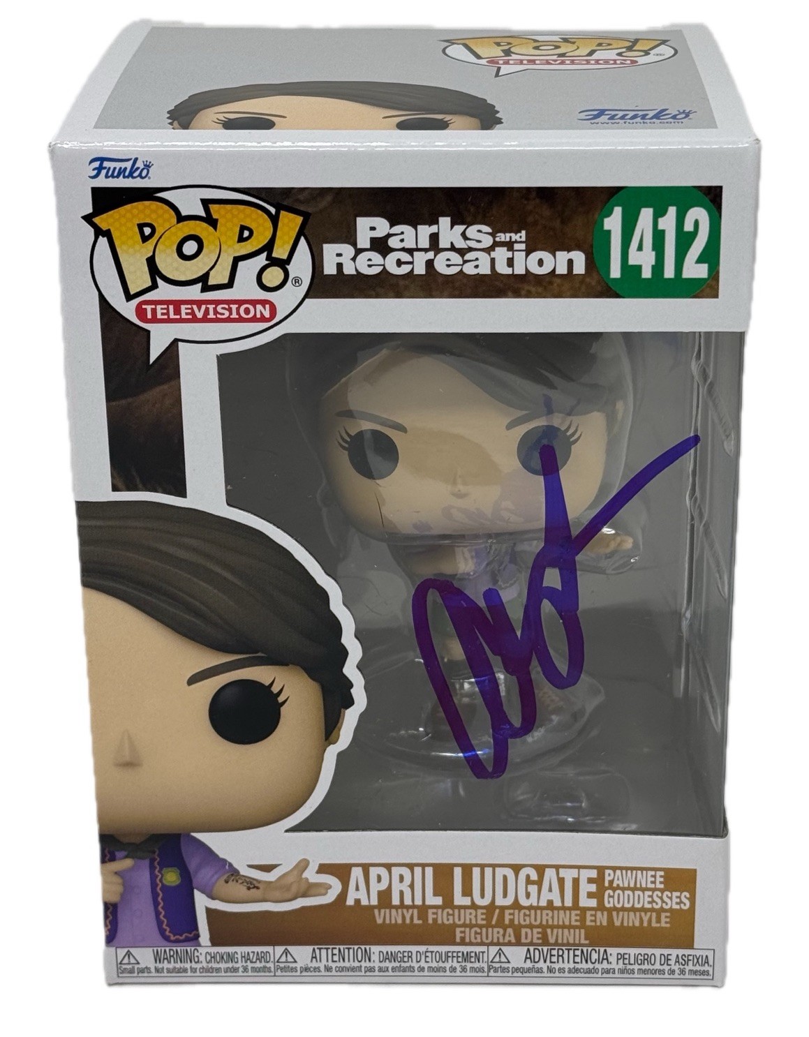 Aubrey Plaza Signed April Ludgate Funko Pop Parks and Recreation Beckett COA