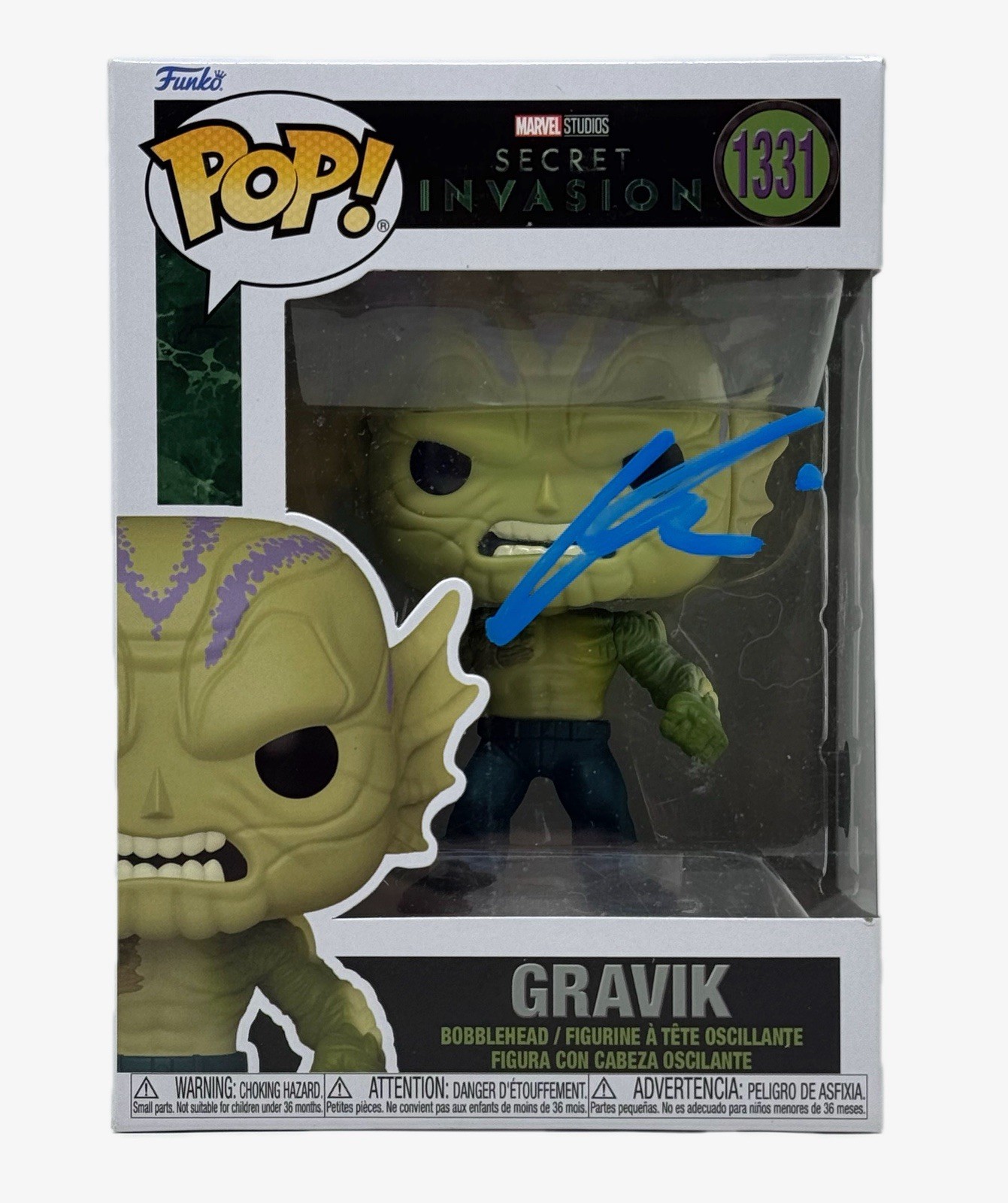 Kingsley Ben-Adir Signed Secret Invasion Gravik Funko Pop 1331 Marvel Beckett
