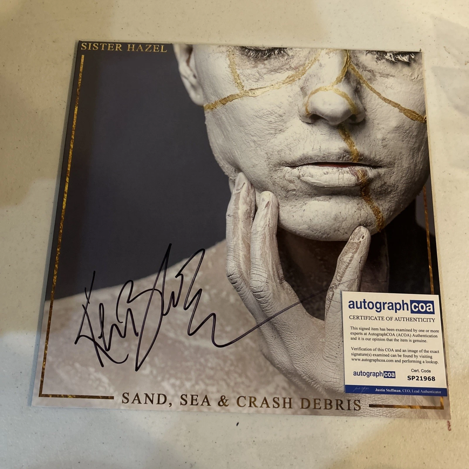 KEN BLOCK SISTER HAZEL SIGNED AUTOGRAPH VINYL ALBUM ACOA SAND SEA & CRASH DEBRIS