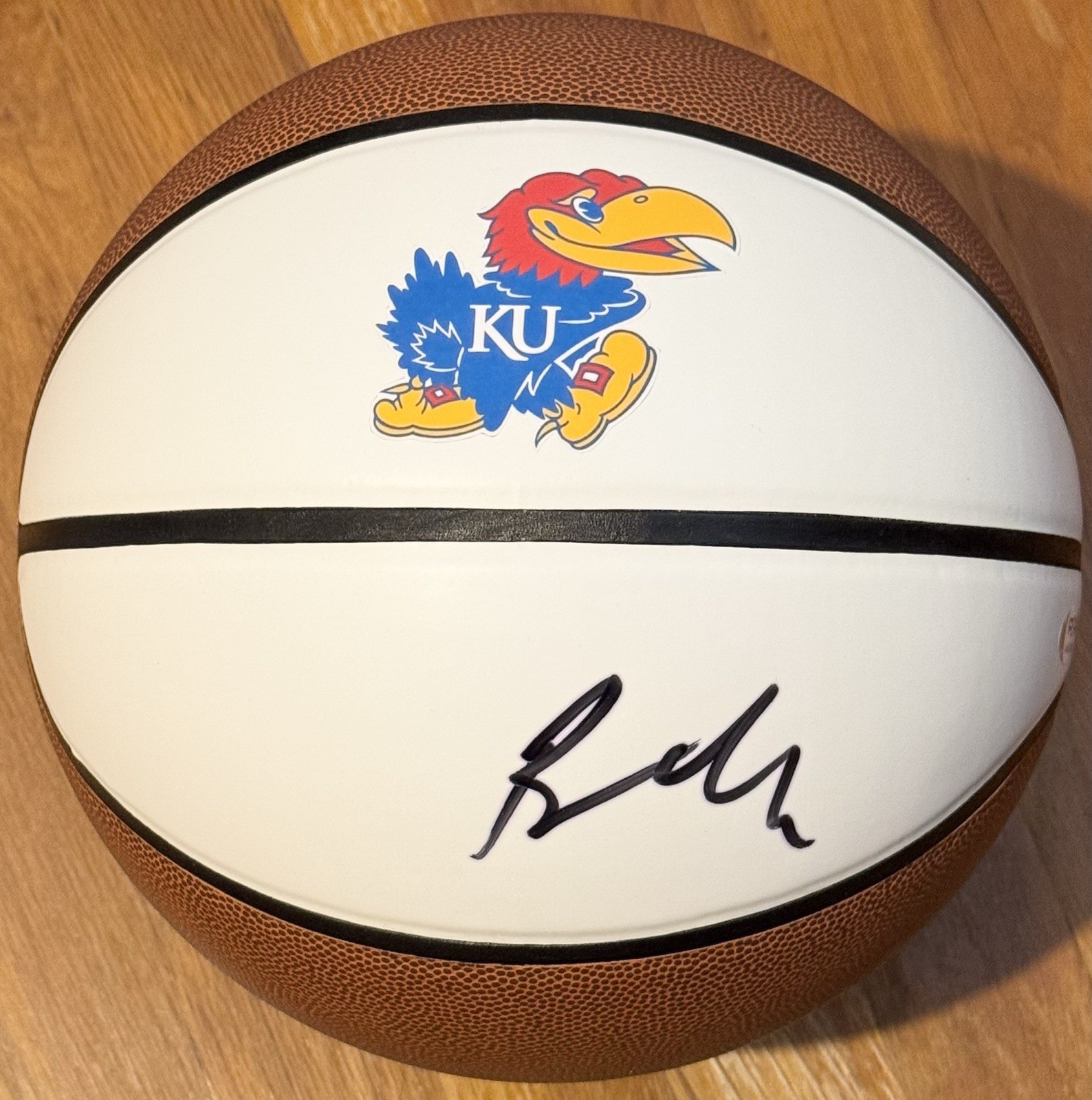 Bill Self Signed Autographed Kansas Jayhawks 2022 Champs Logo Basketball PSA/DNA