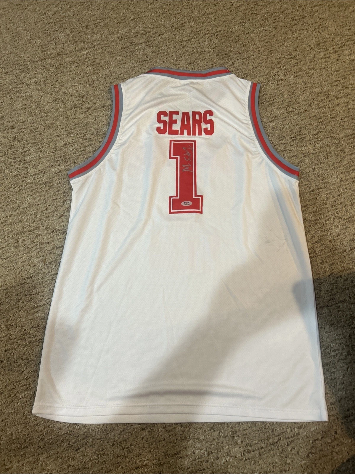ALABAM CRIMSON TIDE- MARK SEARS SIGNED AUTOGRAPH JERSEY PSA COA BASKETBALL