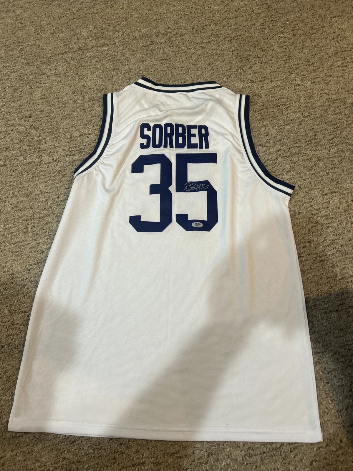 GEORGETOWN HOYAS- THOMAS SORBER SIGNED AUTOGRAPH JERSEY PSA COA