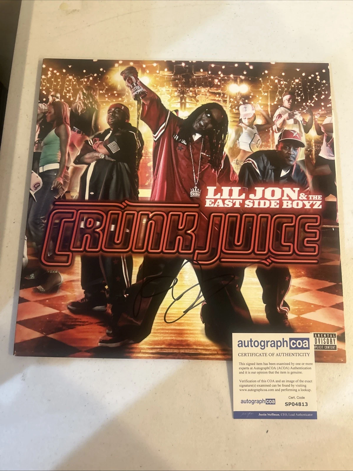 LIL JON SIGNED AUTOGRAPH VINYL ALBUM ACOA CRUNK JUICE RECORD LP IN DA CLUB