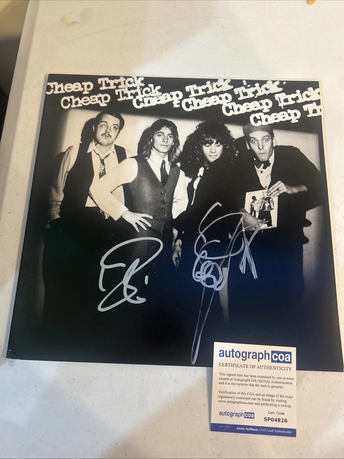 CHEAP TRICK SIGNED AUTOGRAPH VINYL ALBUM ACOA ROBIN ZANDER RICK NIELSEN