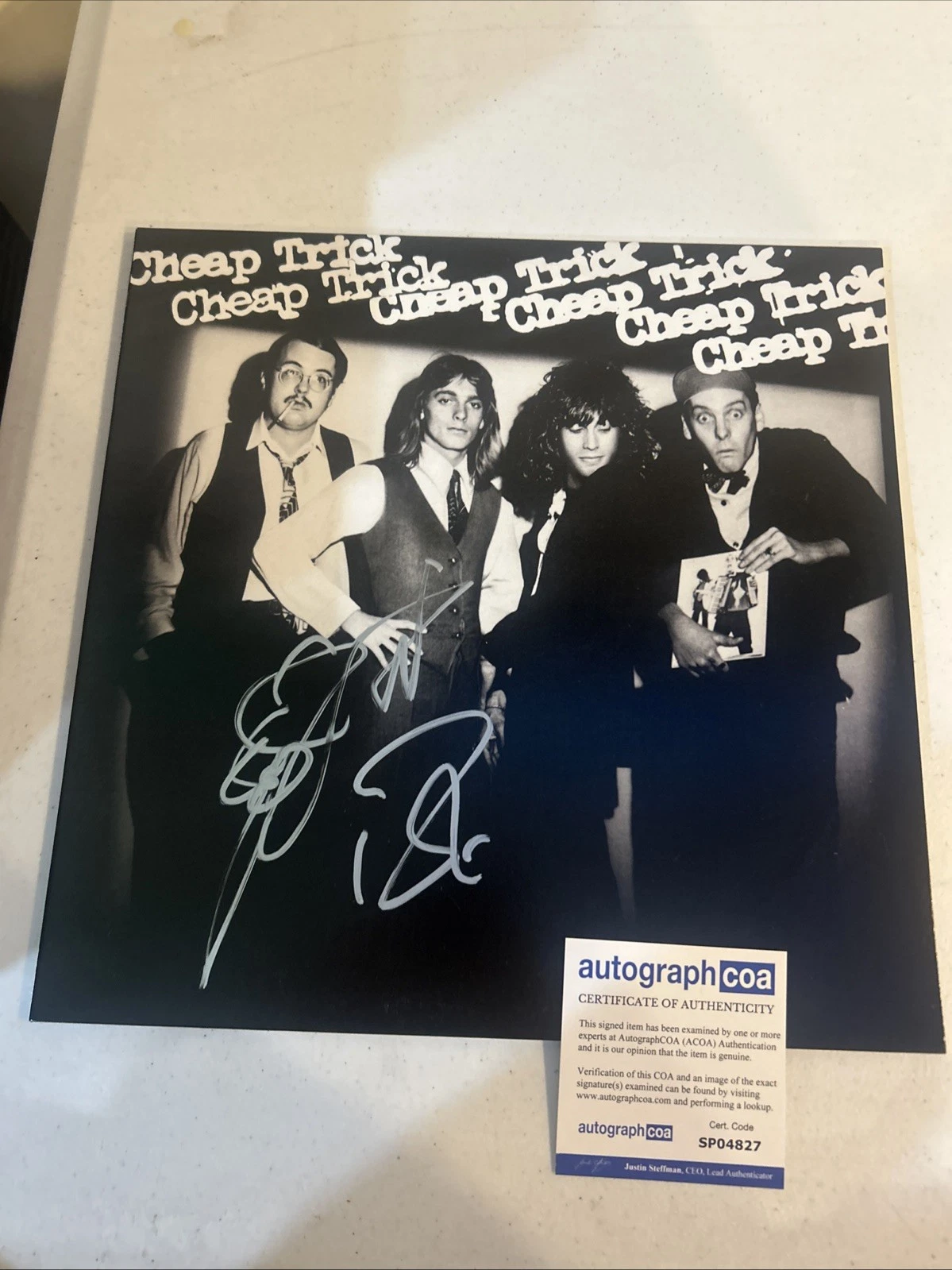 CHEAP TRICK SIGNED AUTOGRAPH VINYL ALBUM ACOA ROBIN ZANDER RICK NIELSEN