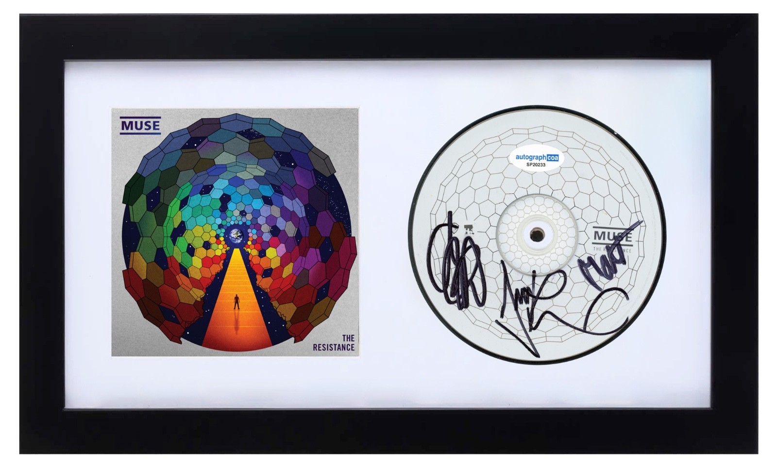 MUSE Band Signed Autograph The Resistance CD Framed Display Matt Bellamy x3 ACOA