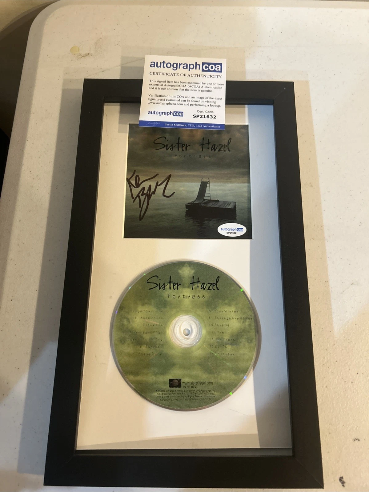 SISTER HAZEL KEN BLOCK SIGNED AUTOGRAPH FRAMED CD DISPLAY ACOA FORTRESS