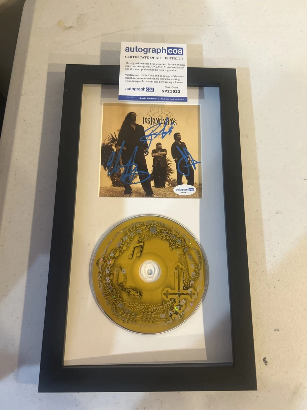 LOS LONELY BOYS SIGNED AUTOGRAPH FRAMED CD DISPLAY ACOA HEAVEN