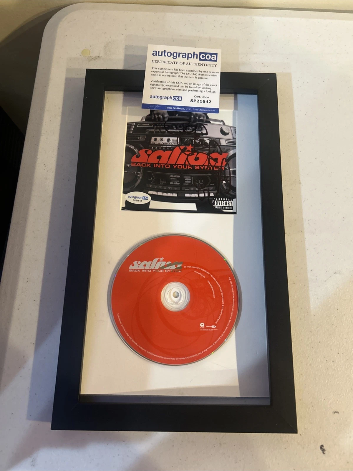 JOSEY SCOTT SALIVA SIGNED AUTOGRAPH FRAMED CD DISPLAY ACOA BACK INTO YOUR SYSTEM