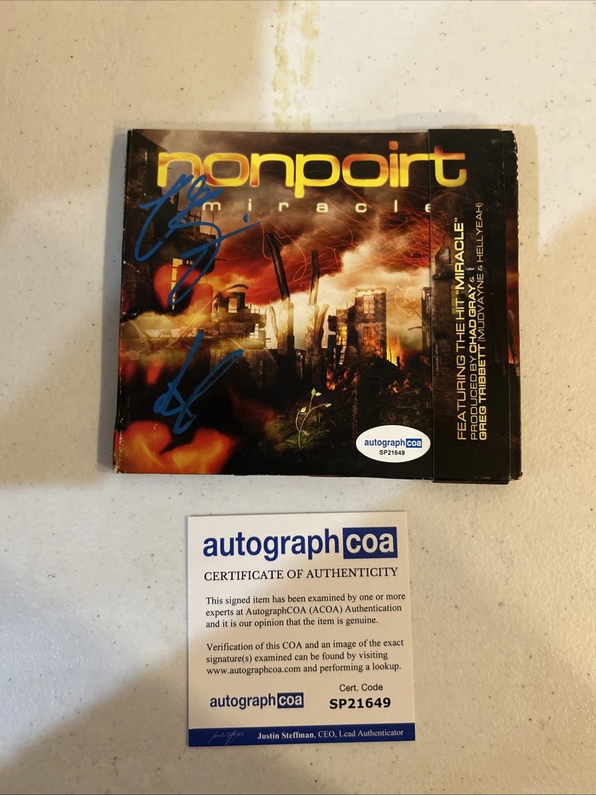 NONPOINT SIGNED AUTOGRAPH CD ACOA MIRACLE ELIAS SORIANO & ROBB RIVERA