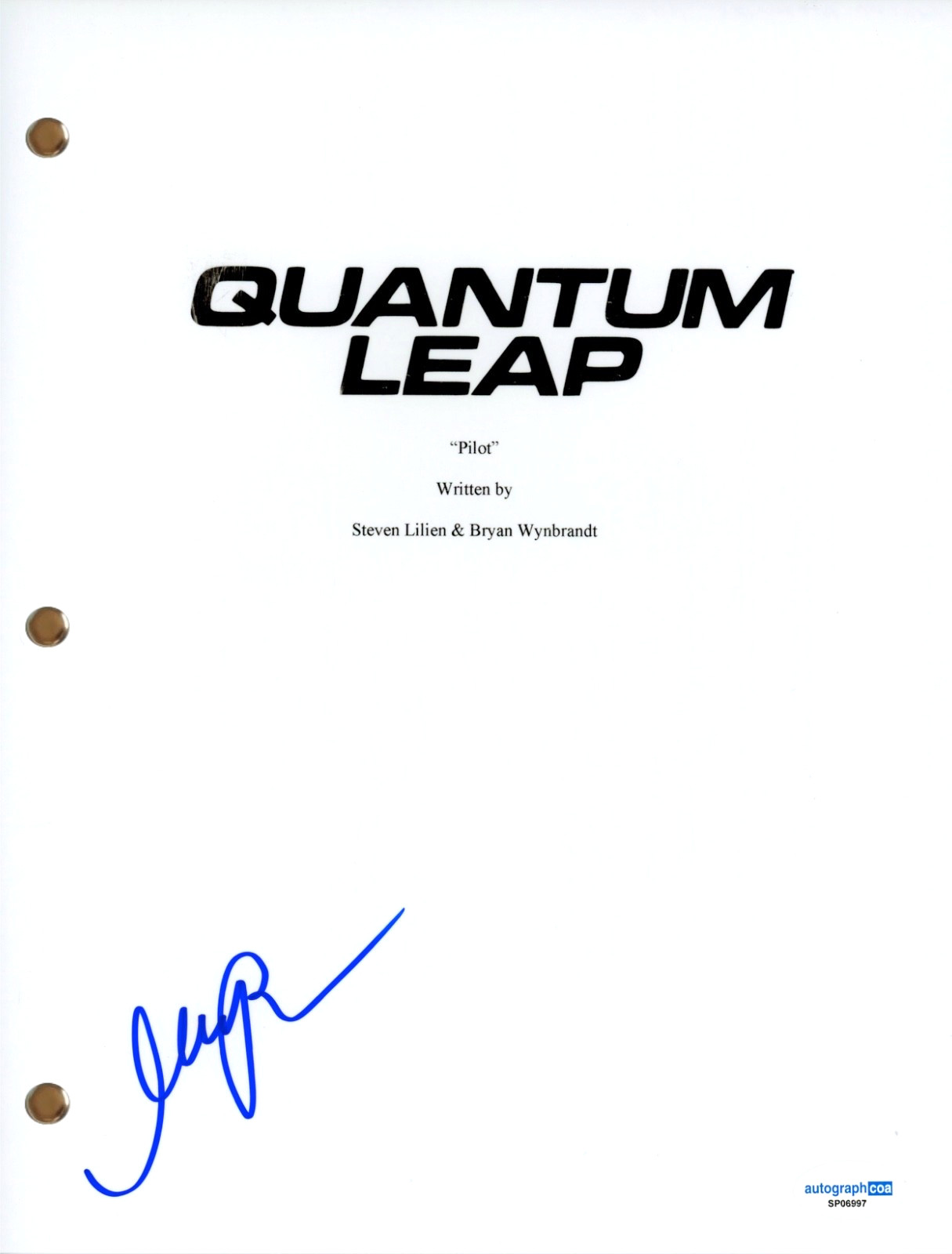 Mason Alexander Park “Quantum Leap” Signed Pilot Script Full TV Screenplay ACOA