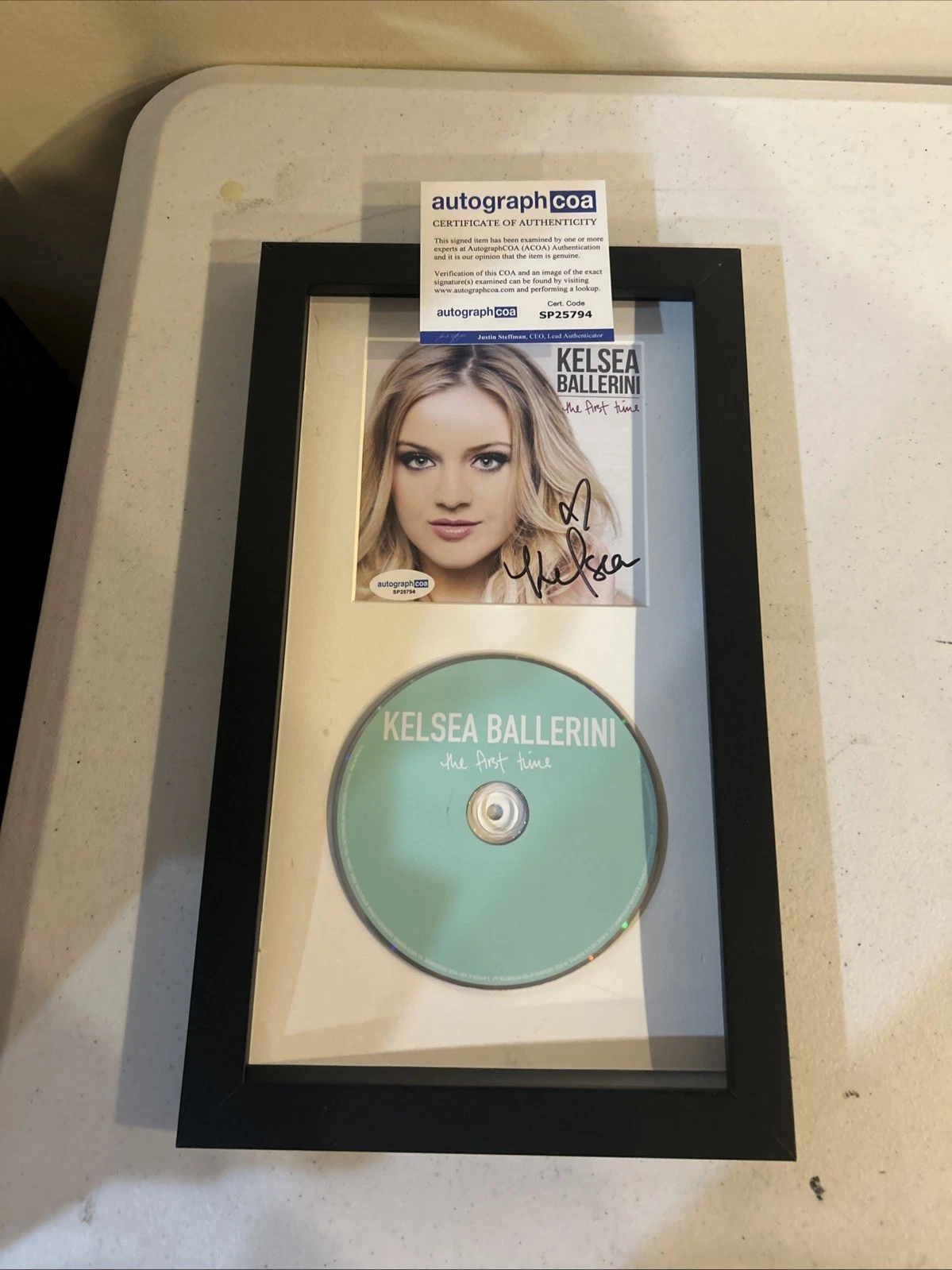 KELSEA BALLERINI SIGNED AUTOGRAPH FRAMED CD DISPLAY ACOA THE FIRST TIME
