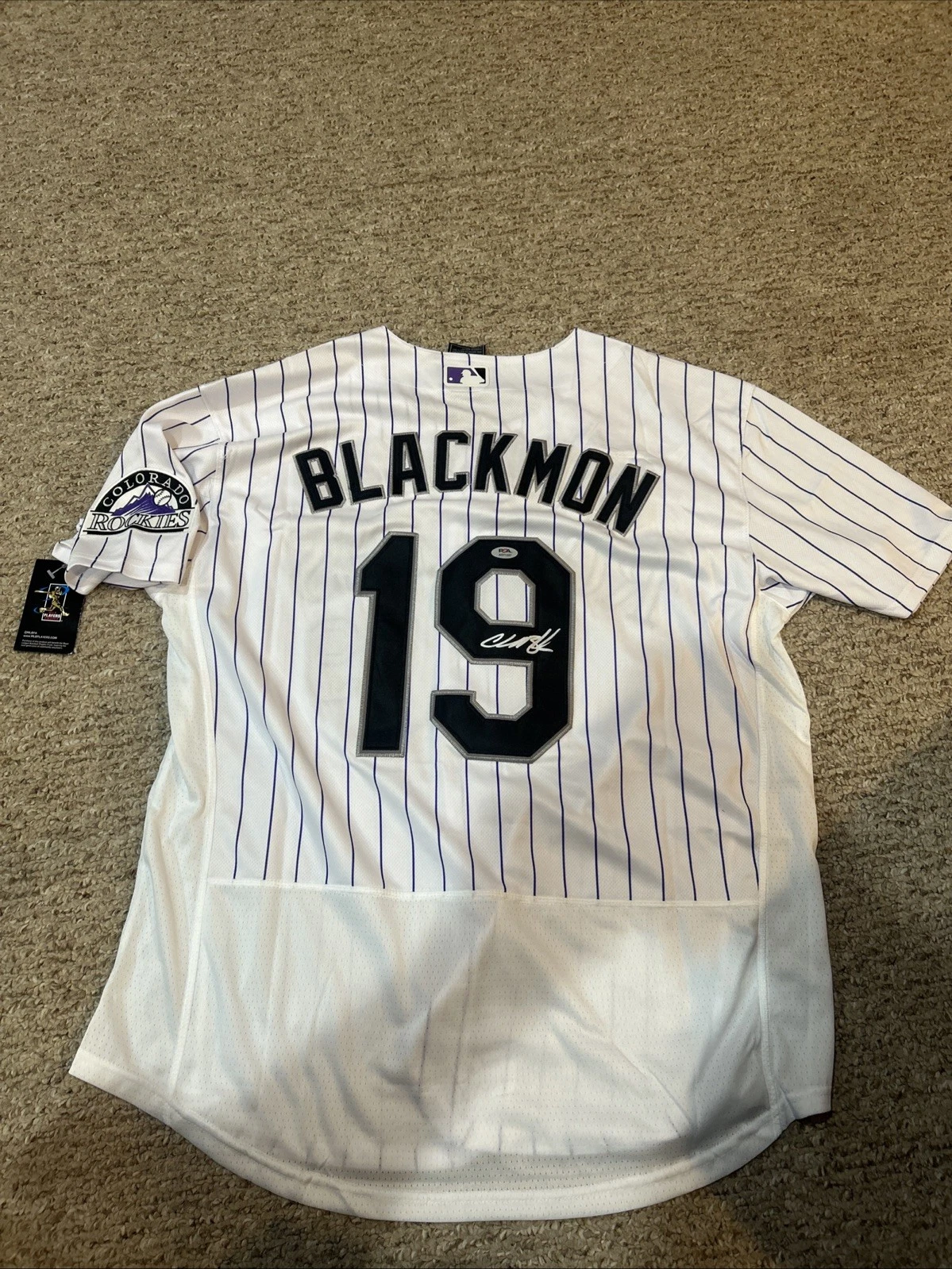 COLORADO ROCKIES- CHARLIE BLACKMON SIGNED AUTOGRAPH JERSEY PSA COA
