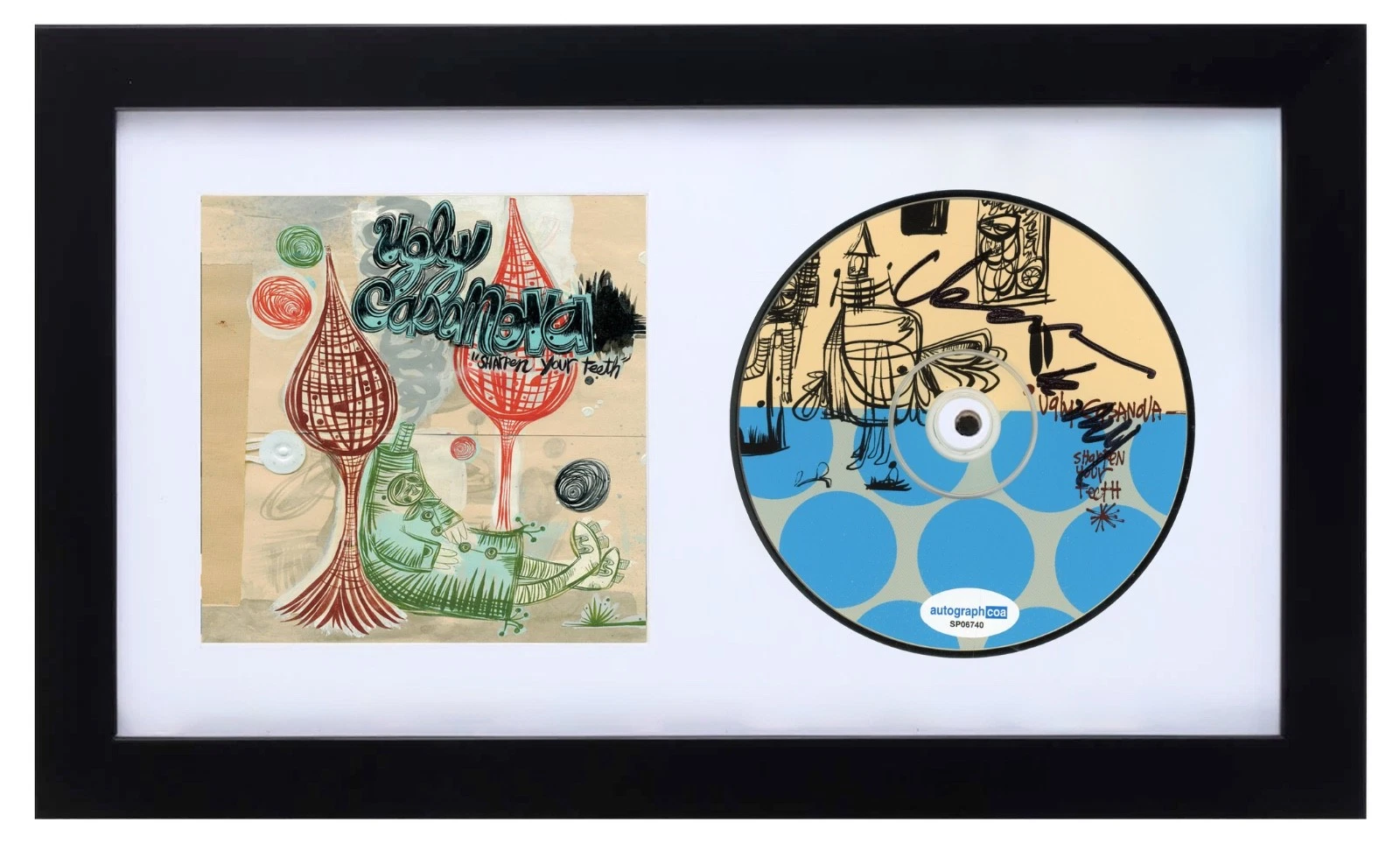 Isaac Brock Modest Mouse Signed Ugly Casanova Sharpen Your Teeth CD Framed ACOA