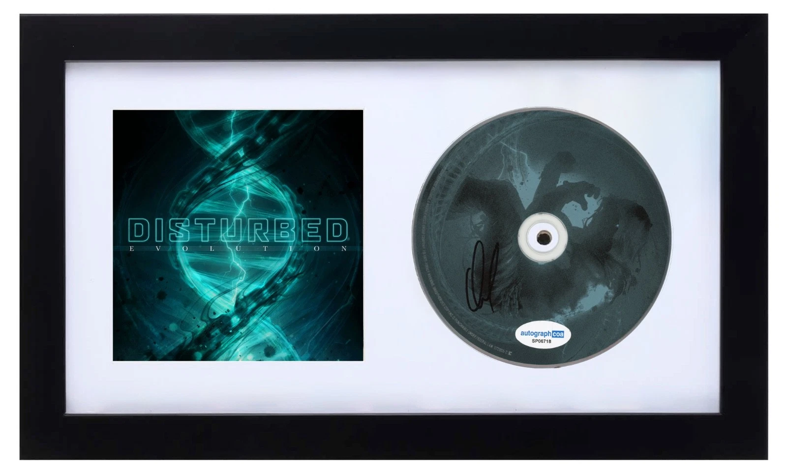 David Draiman Disturbed Signed Autograph Evolution CD Framed Band Singer ACOA