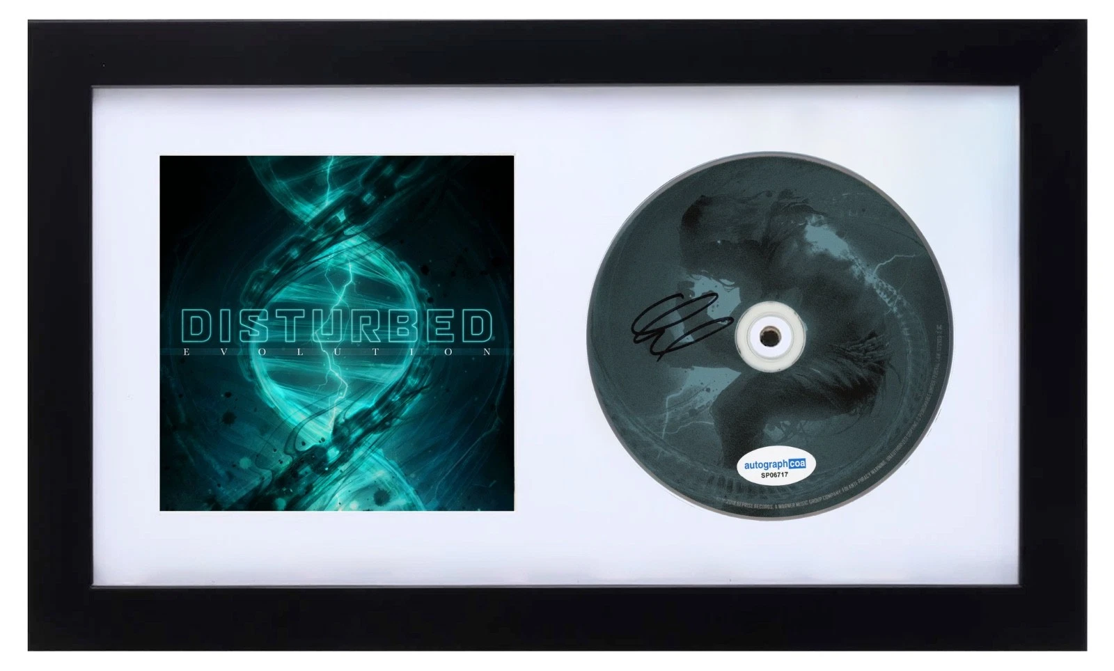David Draiman Disturbed Signed Autograph Evolution CD Framed Band Singer ACOA