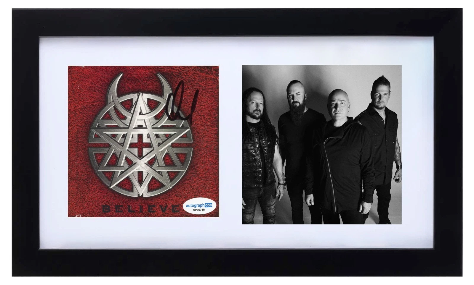 David Draiman Disturbed Signed Autograph Believe CD Cover Framed Singer ACOA COA