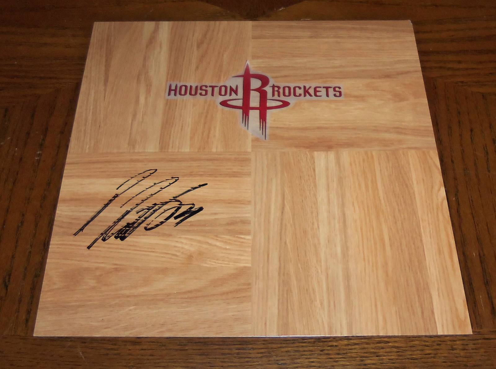 Houston Rockets PATRICK PATTERSON Signed Autographed Basketball Floor COA! PROOF