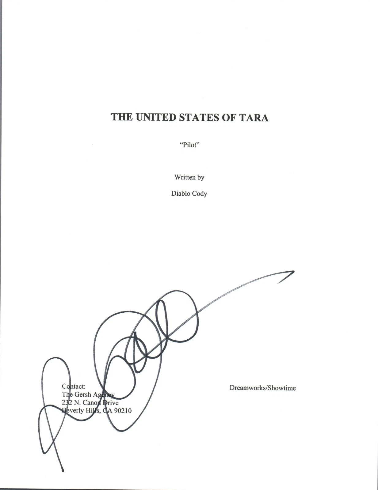 Rosemarie Dewitt Signed Autograph UNITED STATES OF TARA Pilot Episode Script COA
