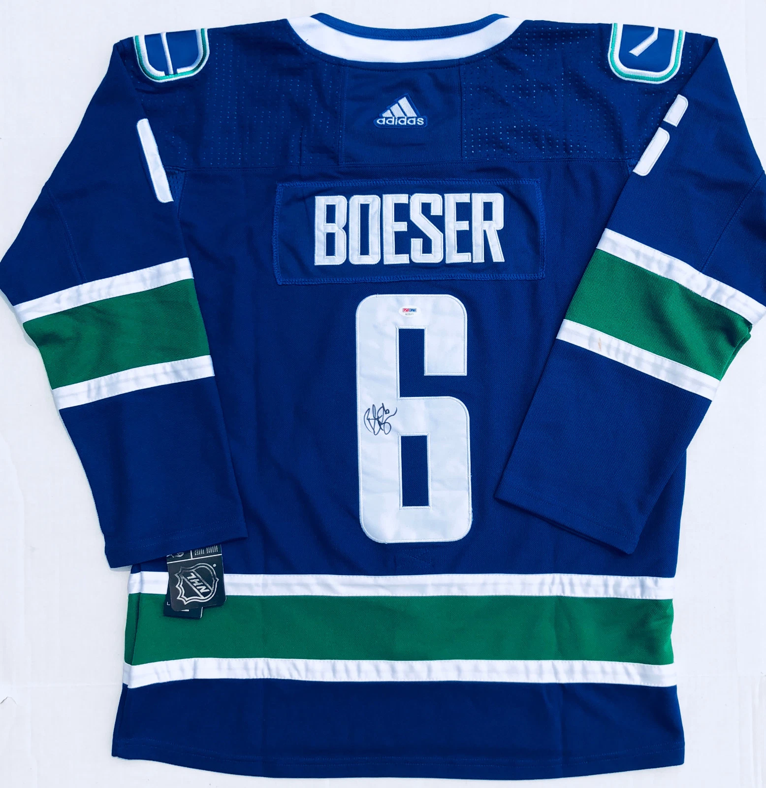 PSA/DNA Vancouver Canucks #6 BROCK BOESER Signed Autographed Hockey Jersey