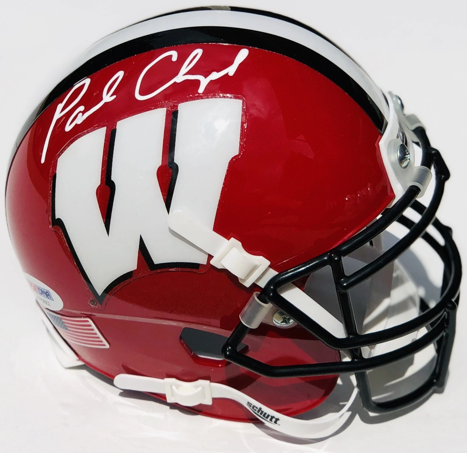 PSA/DNA Wisconsin Badgers PAUL CHRYST Signed Autographed Helmet GO BADGERS!