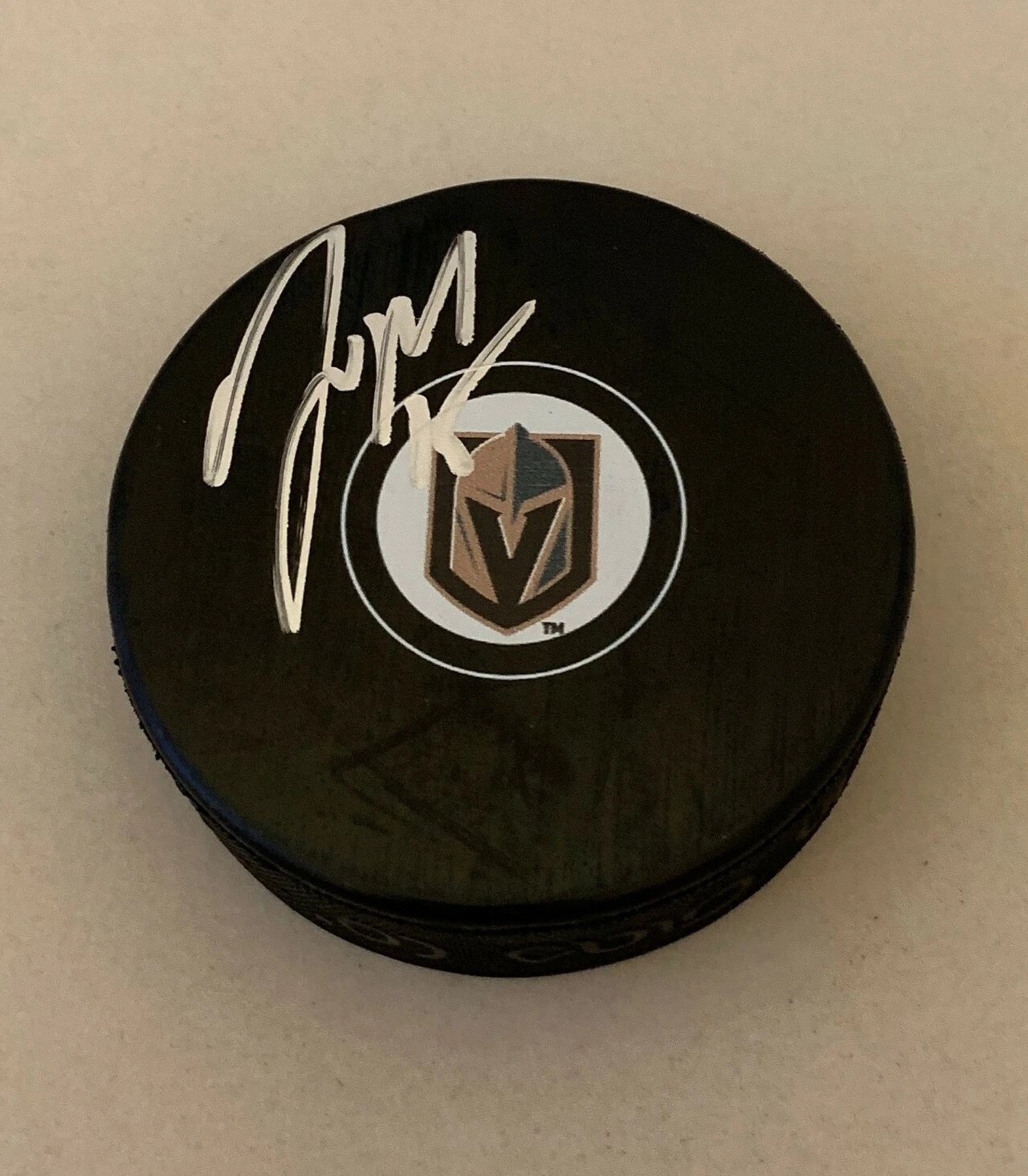Jon Merrill signed Las Vegas Golden Knights puck autographed