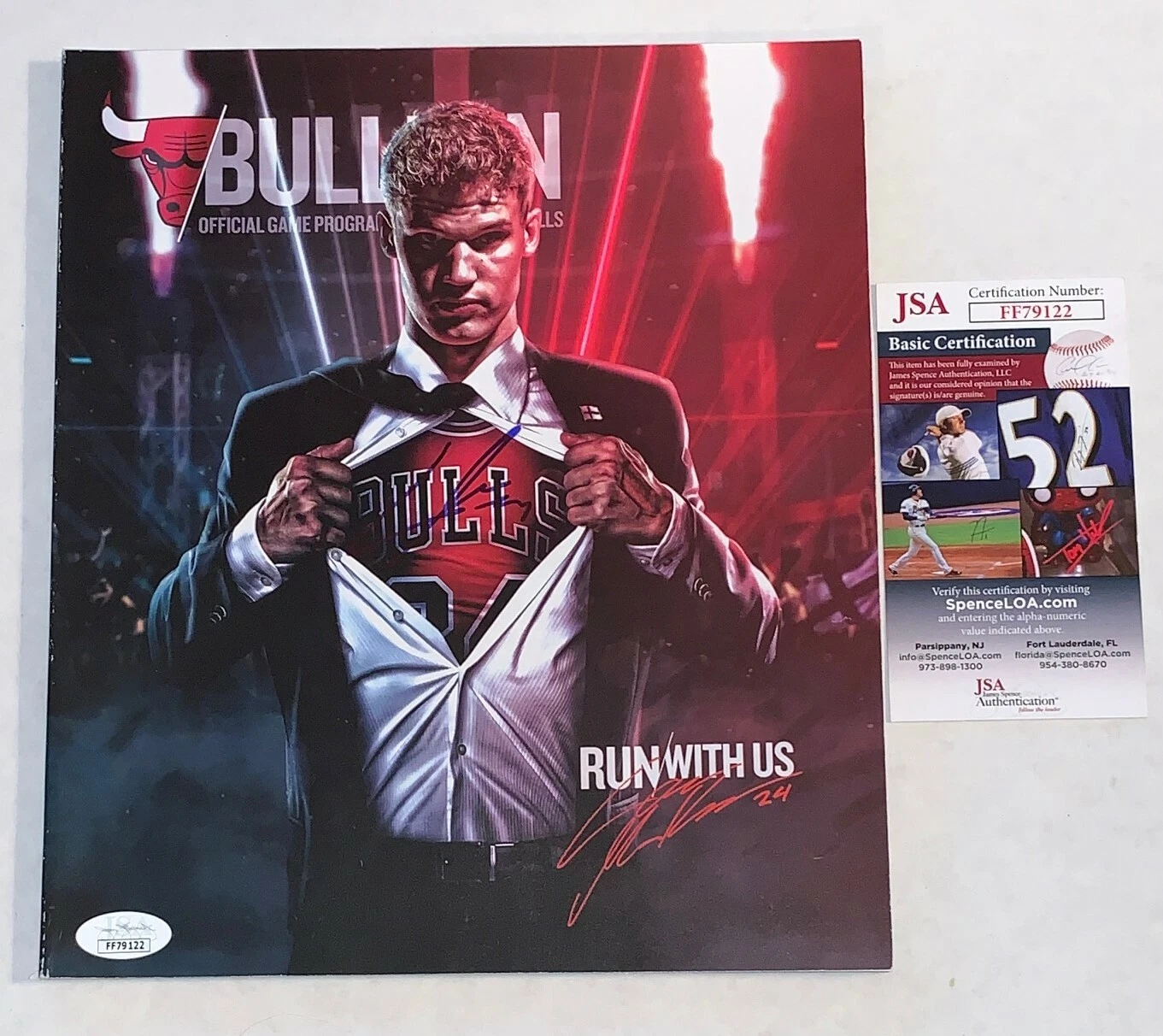 Lauri Markkanen signed Chicago Bulls Official Game Program autographed JSA