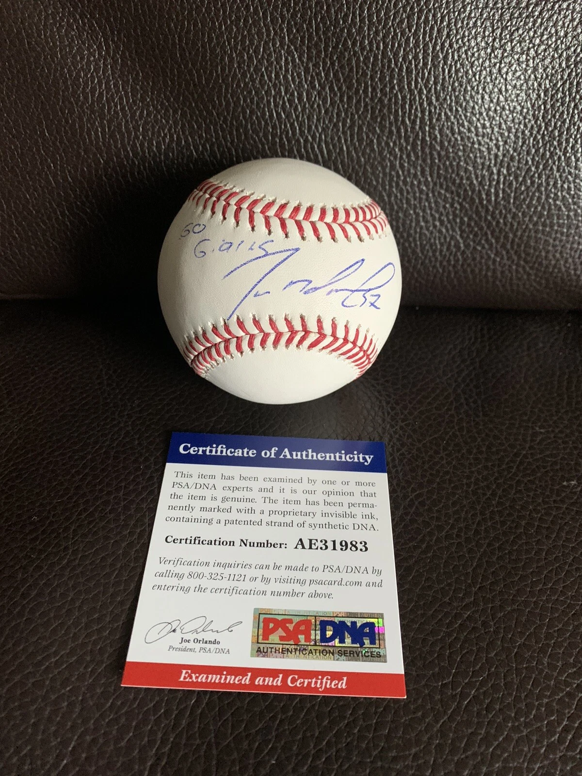 Dereck Rodriguez Signed ROMLB inscribed “Go giants” PSA/DNA