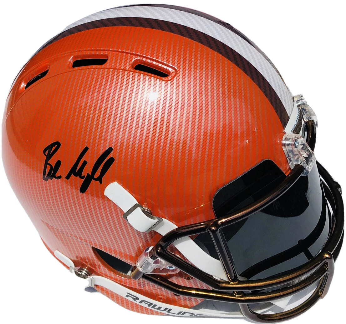 Browns #6 BAKER MAYFIELD Signed Autographed Carbon Fiber Football Helmet BAS COA