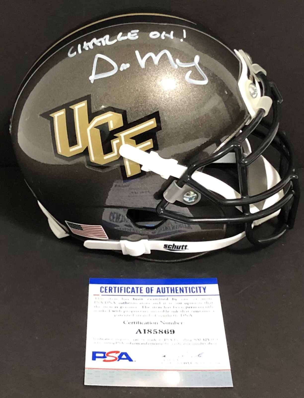 Gus Malzahn Signed Autographed UCF Knights Mini Helmet Charge On PSA/DNA