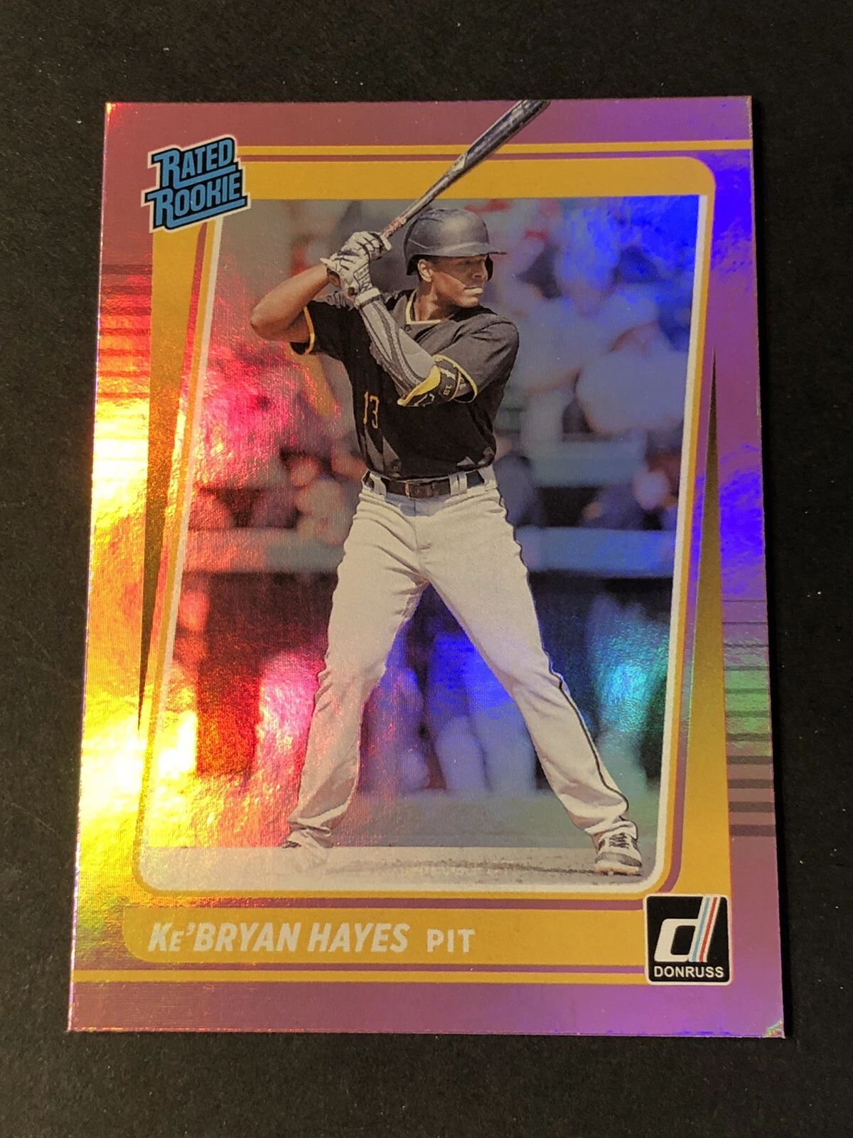 2021 Donruss Rated Rookie Pink Holo Foil Ke’Bryan Hayes Pirates #43