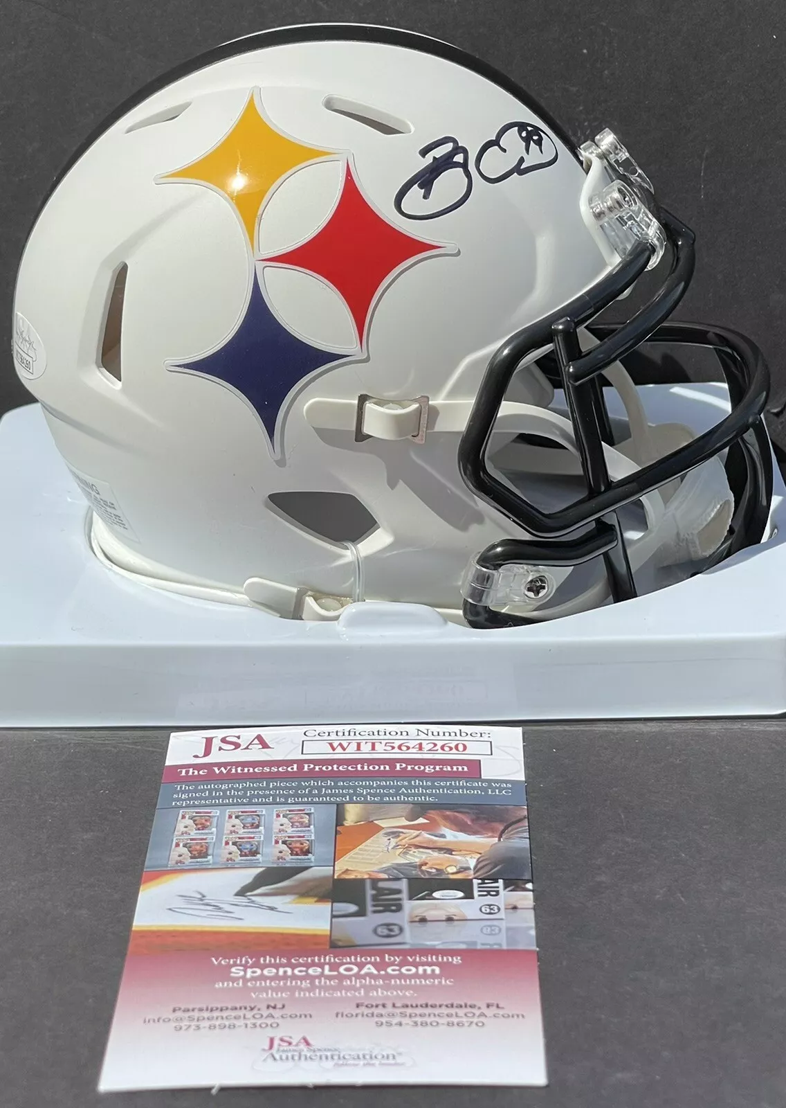 Brett Keisel Signed Autographed Pittsburgh Steelers AMP Mini Helmet JSA