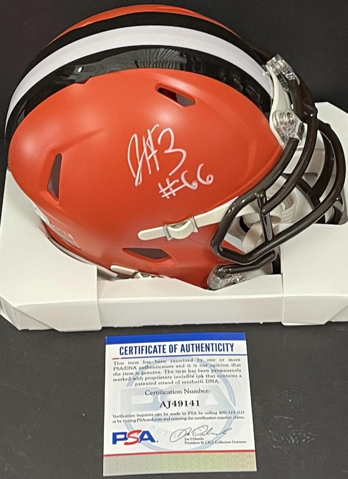 James Hudson Signed Autographed Cleveland Browns Mini Helmet PSA/DNA