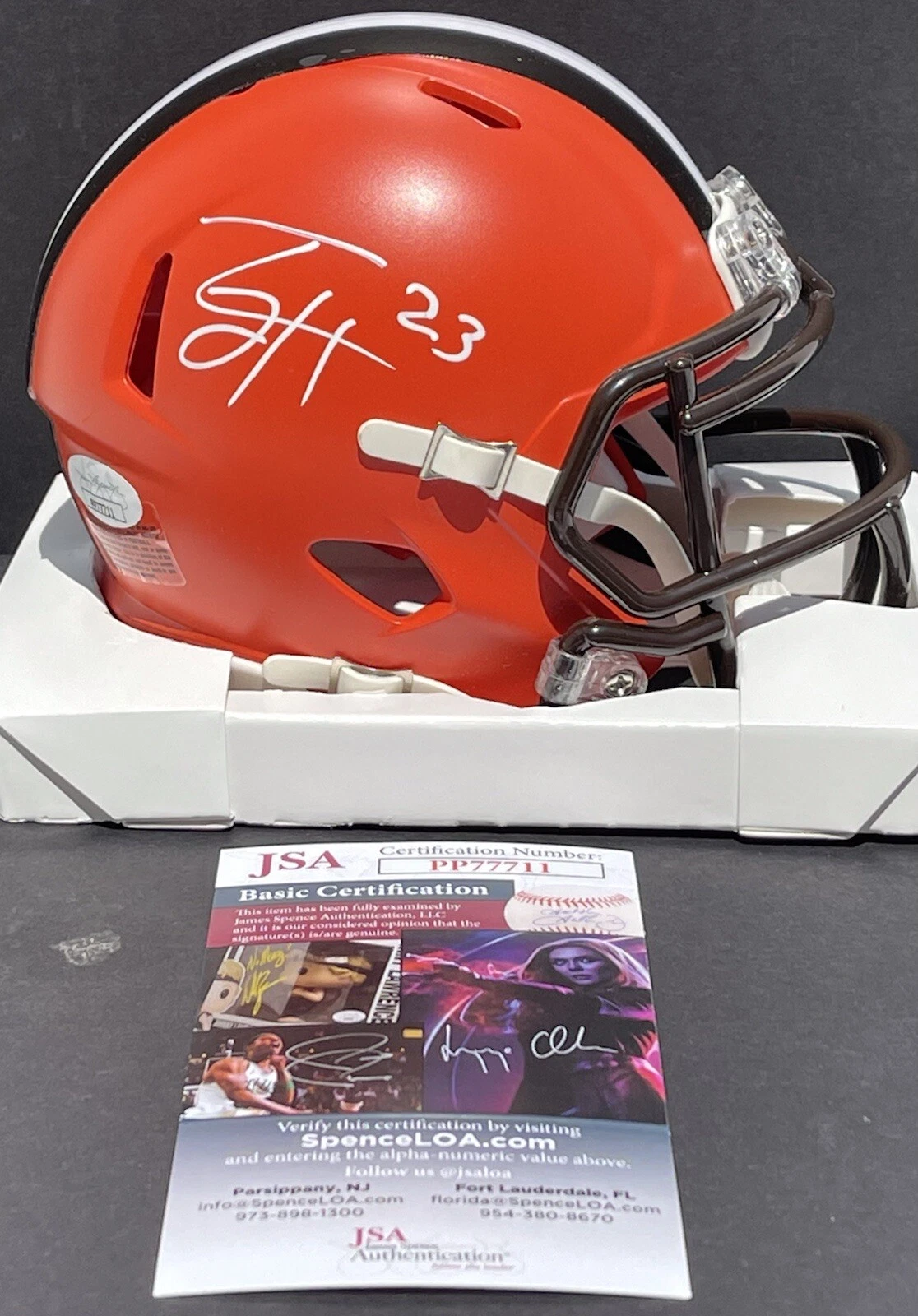 Troy Hill Signed Autographed Cleveland Browns Mini Helmet JSA