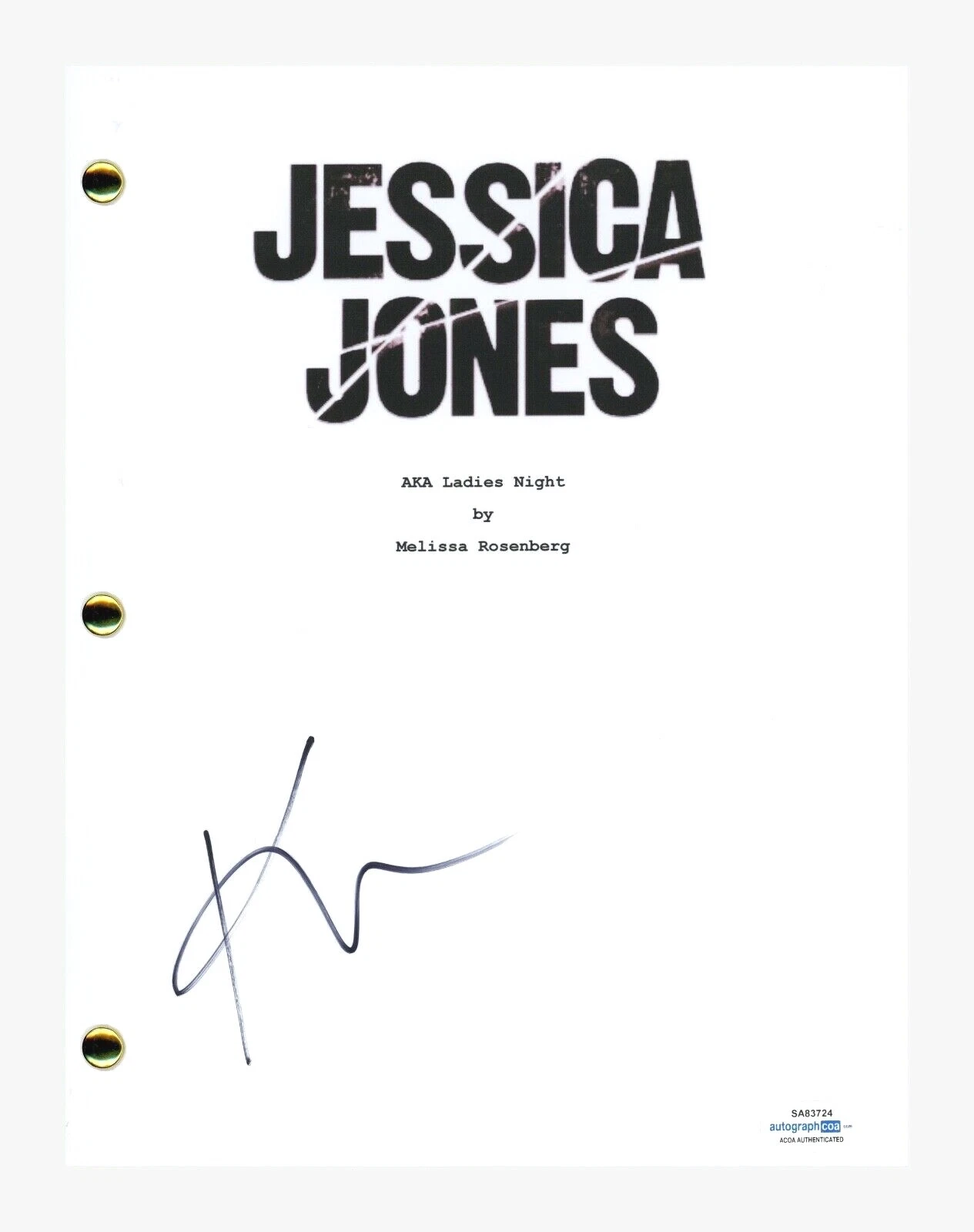 Krysten Ritter Signed Autographed Jessica Jones Pilot Episode Script ACOA COA