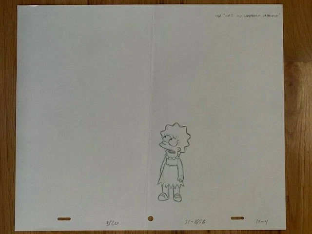 SIMPSONS CARTOON ANIMATION ART PENCIL CEL DRAWING OF LISA SIMPSON      VERY RARE