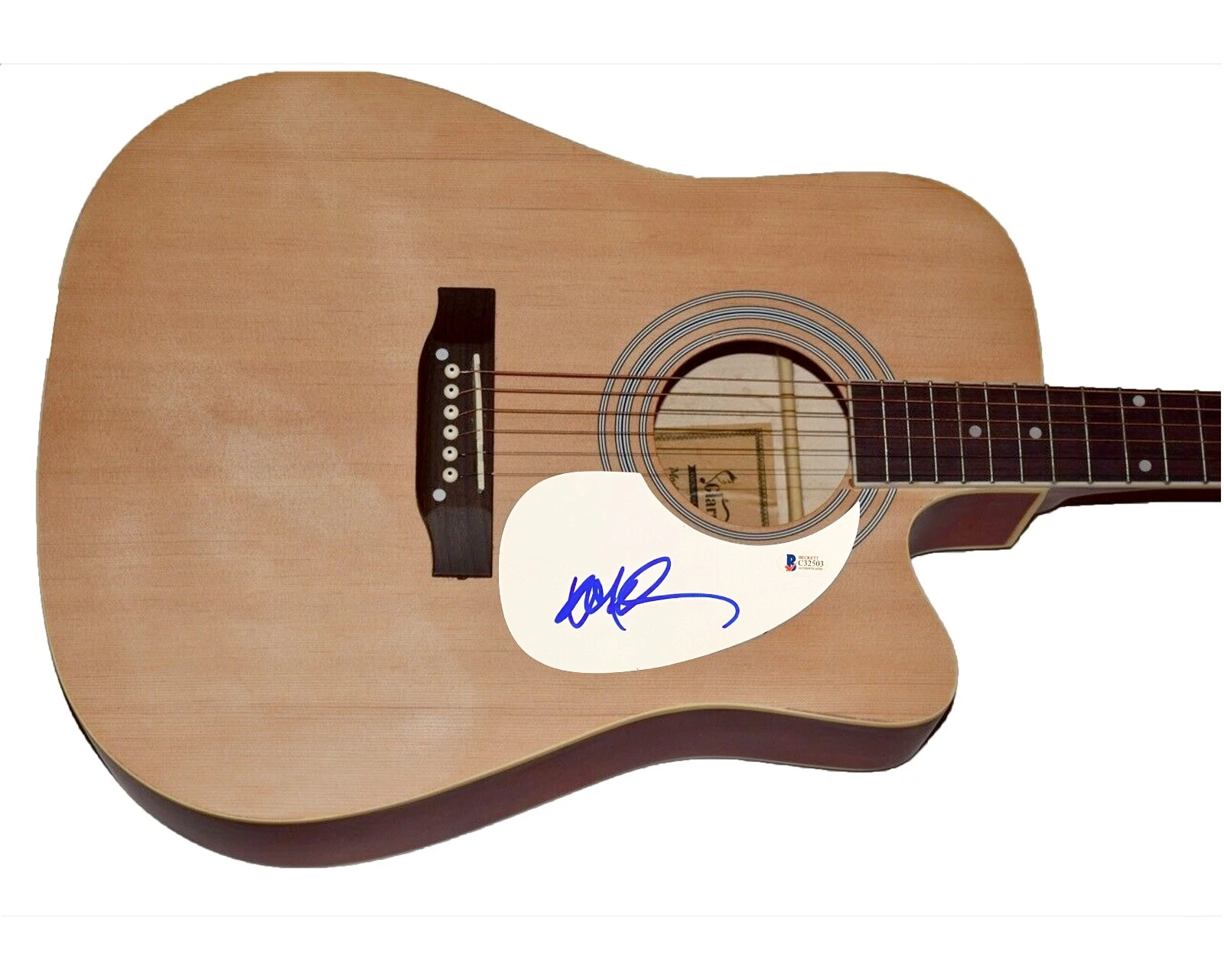 Willie Nelson Signed Autographed Full Size Acoustic Guitar Beckett BAS COA