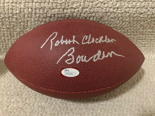 BOBBY BOWDEN AUTOGRAPHED FULL SIZE FOOTBALL      ROBERT CLACKLER BOWDEN      JSA