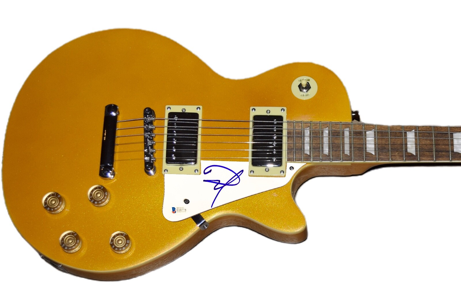 Dave Grohl Signed Autographed Gold LP Style Electric Guitar Beckett BAS COA
