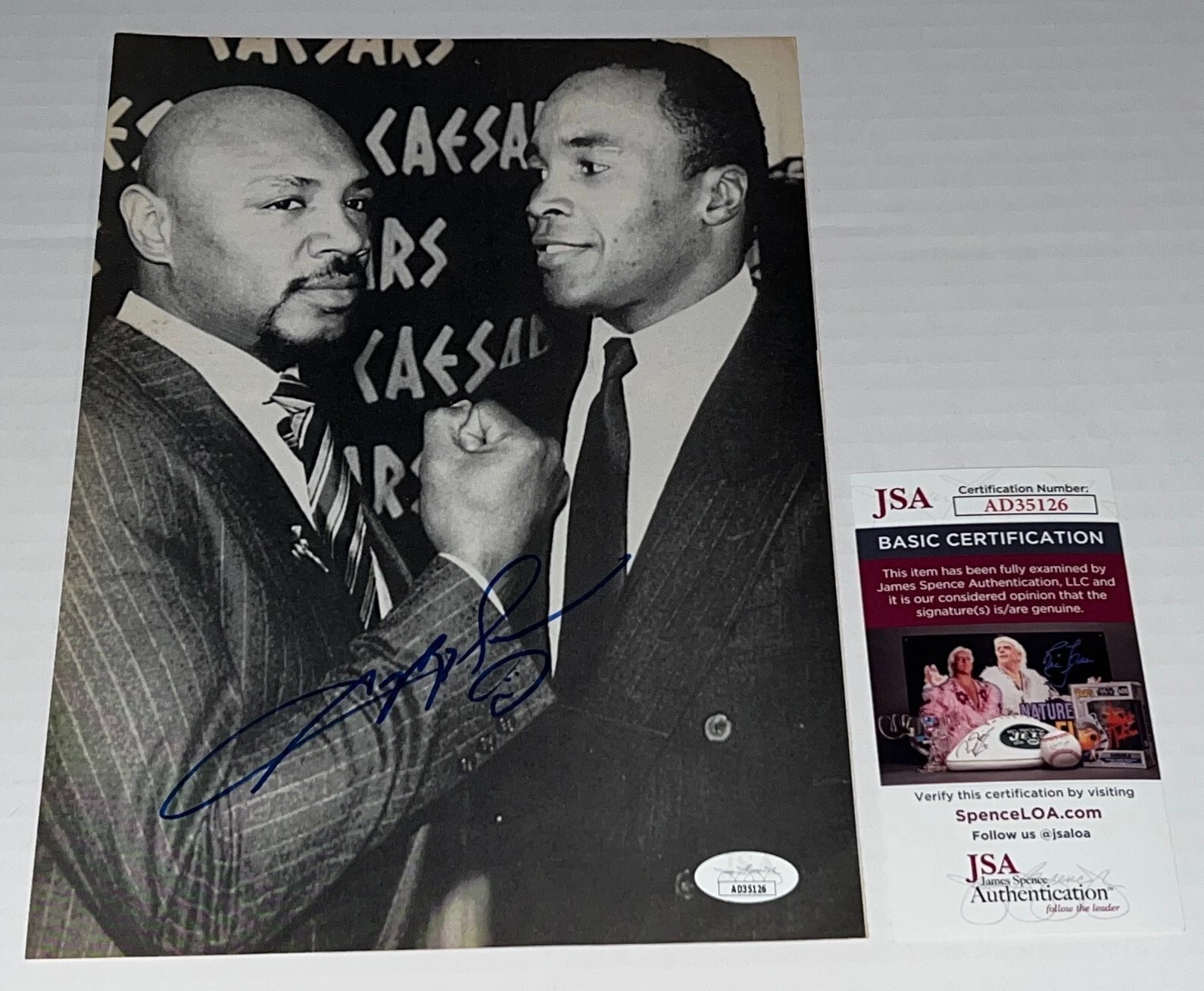 Sugar Ray Leonard signed Magazine Page Boxing Champ autographed 3 JSA