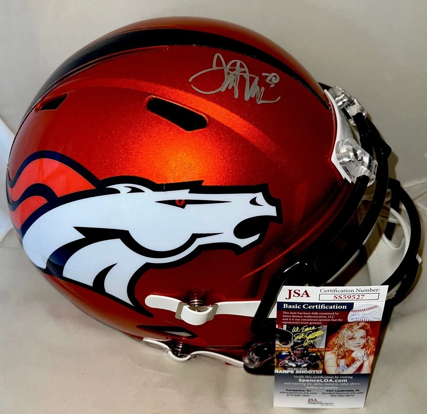 Terrell Davis signed Denver Broncos Flash F/S helmet autographed JSA