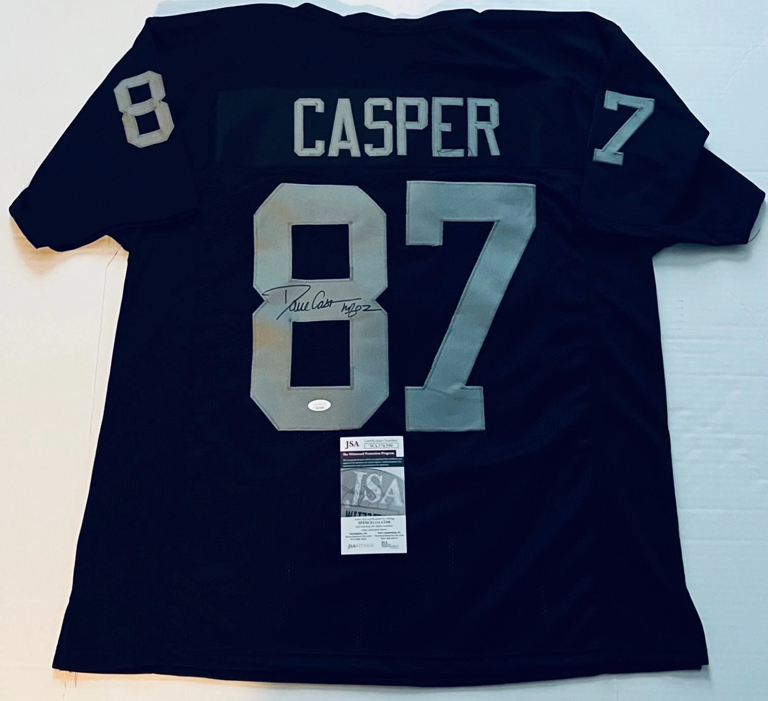 Dave Casper Oakland Raiders signed Custom jersey W HOF Inscription JSA Witnessed