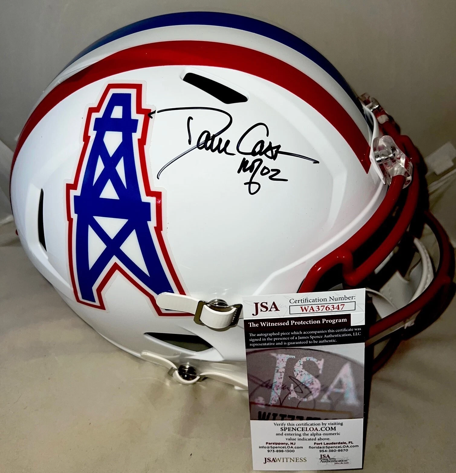 Dave Casper signed Houston Oilers Full Size Speed Helmet W/ HOF JSA Witnessed