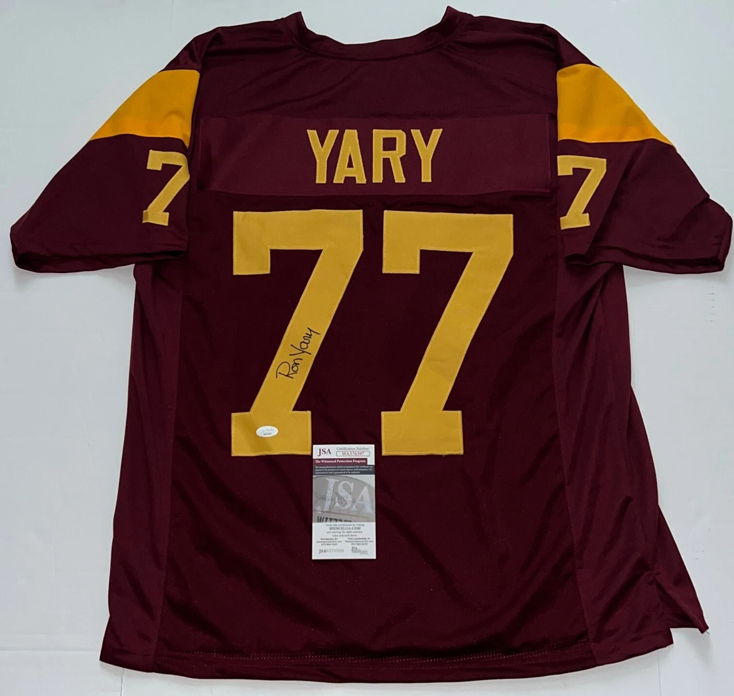 Ron Yary USC Trojans signed Custom jersey Vikings JSA Witnessed