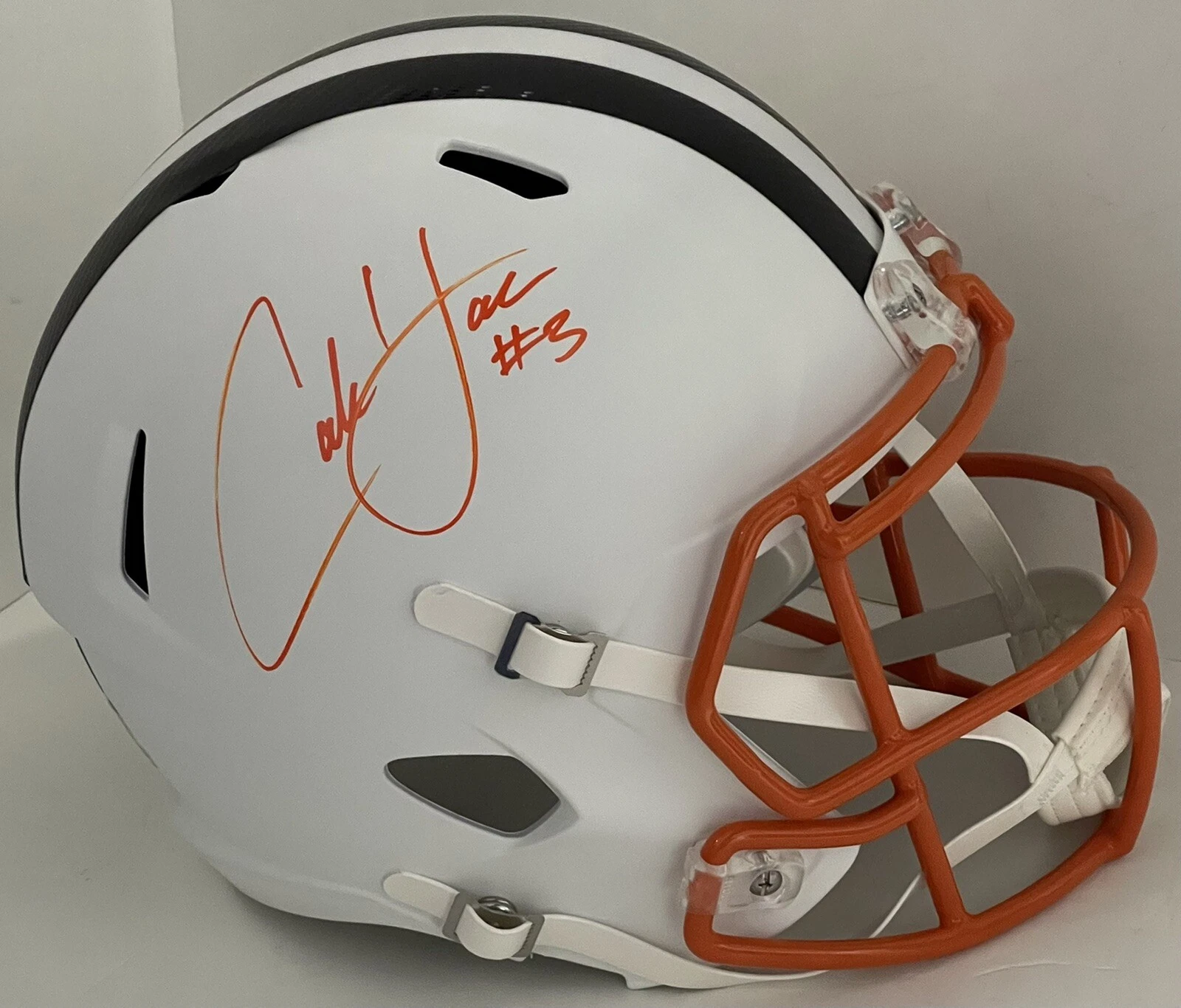 Cade York Signed Autographed Cleveland Browns Flat White F/S Helmet PSA/DNA