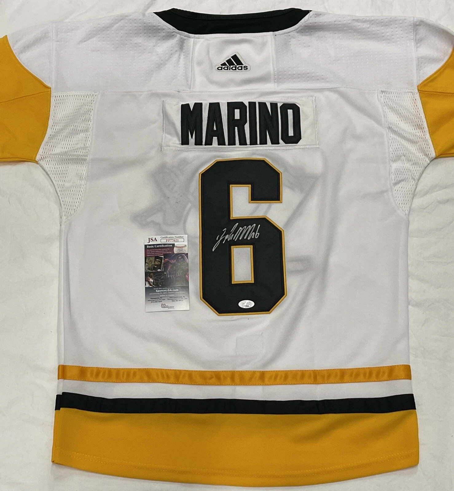 John Marino Signed Autographed Pittsburgh Penguins Jersey Stanley Cup JSA