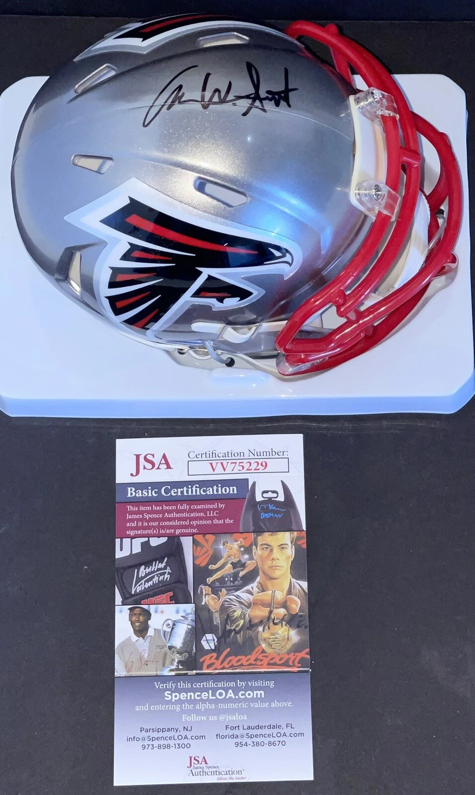 Arthur Smith Signed Autographed Atlanta Falcons Flash Mini Helmet JSA